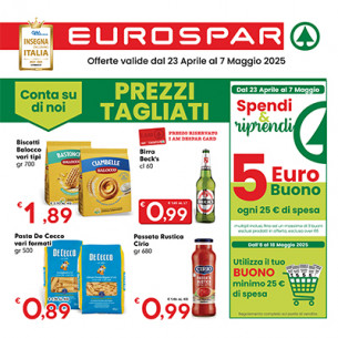 volantino Volantino eurospar dal 23 aprile al 7 maggio dal 23/04/2025 al 07/05/2025